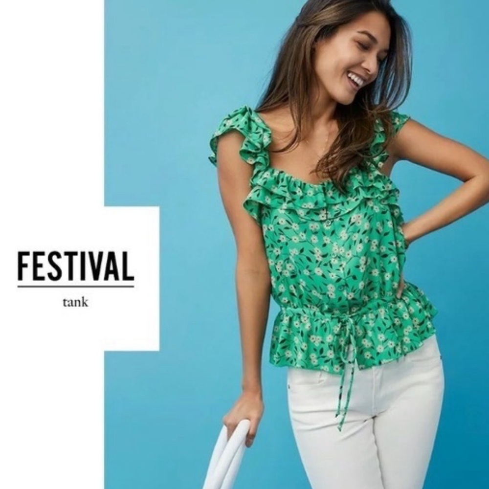 Cabi Festival Top limited addition sold out size small green tank top
